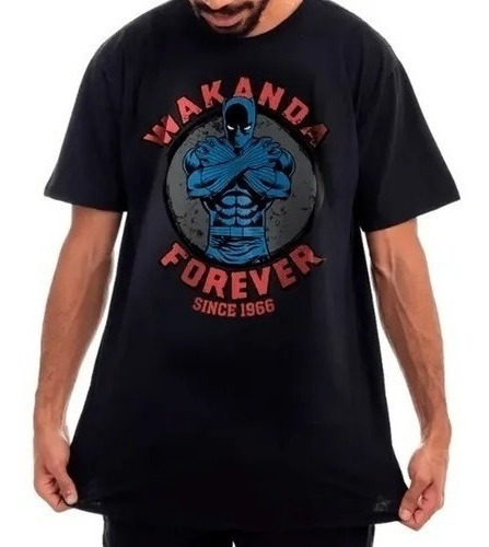 Camiseta Marvel Pantera Negra Wakanda Preta Clube Comix - G