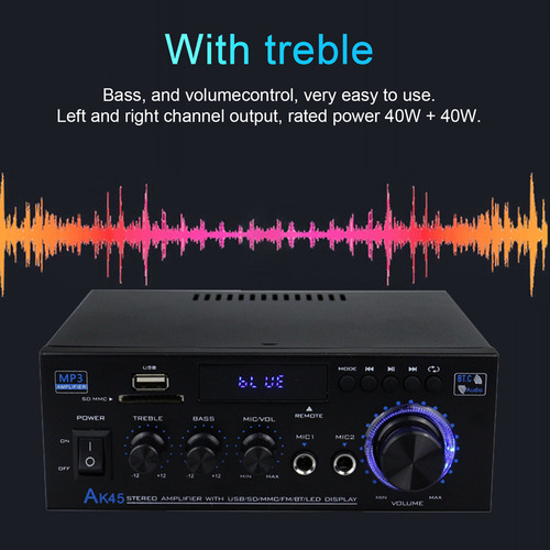 Amplificador De Sonido Ak45 De 12 Voltios, Altavoz De Sonido