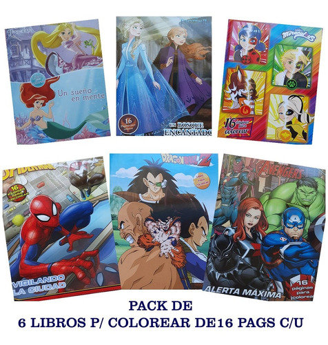 Libros Para Colorear Princesas Y Super Héroes Para Niñas(os)