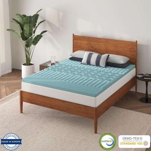 Cubrecolchón De Espuma Viscoelástica De Gel De 5 Zonas Napqu