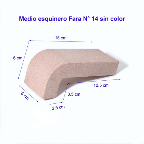 Imagen 3 de 7 de Medios Esquineros N°14 Fara 15 X 6 X 6 X 2.5 Cm Sin Color