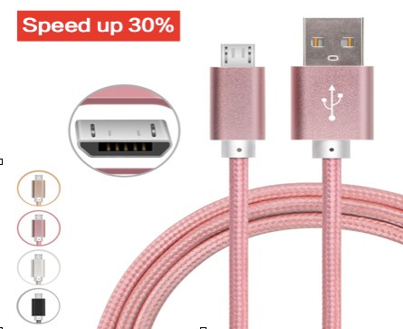 Resistente Cable De Datos Micro Usb Para Smartphone Nylon