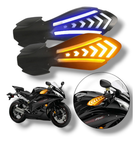 Cubre Puños Moto Con Luz Led Yamaha Ktm Dominar Universales