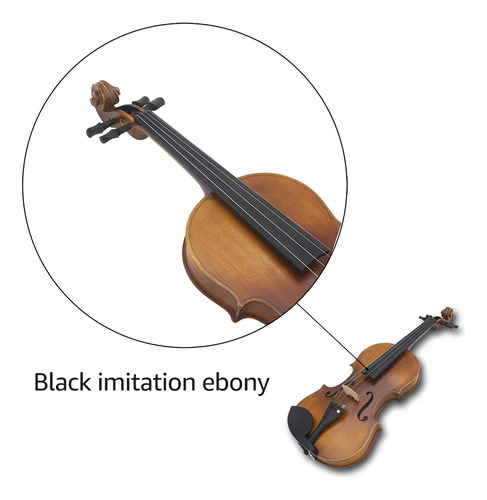 Violín 4/4 De Tamaño Completo Con Acabado Mate, Cara De Pino