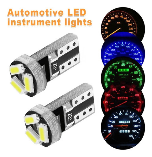 6x Focos T5 Mini 3 Smd Led Blanco Panel De Instrumentos 12v