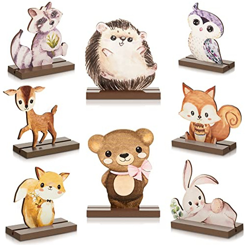 8 Piezas De Centros De Mesa De Animales Del Bosque, Dec...