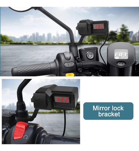 Cargador Usb Para Motocicleta 5 V 3 1 A Con Voltímetro