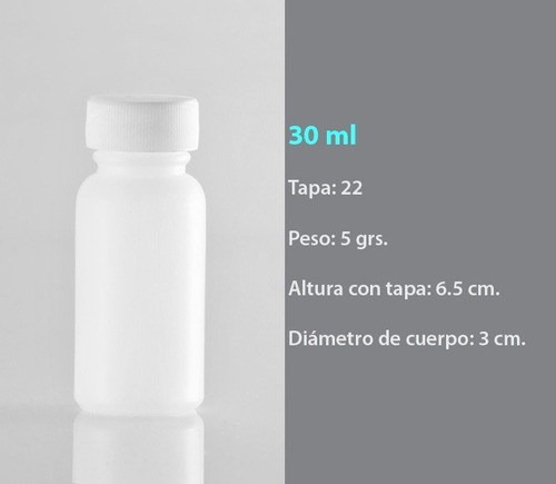 Envase De Plastico Pastillero De 30 Ml Paquete 100 Pzas