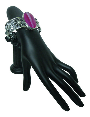 Pulsera Bañada En Plata 925 Con Ágata Botswana Encaje