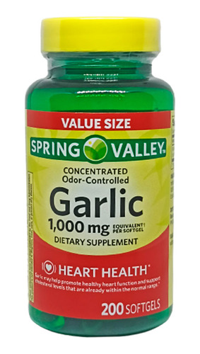 Spring Valley Garlic 1000mg 200 Cápsulas 