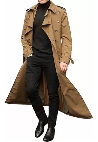 Abrigo Largo De Poliéster Para Hombre Otoño Invierno