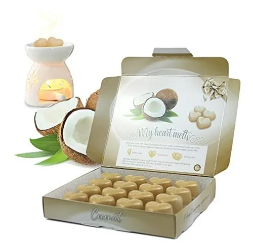 Cera Aromática De Coco - 16 Corazones En Caja Regalo Elegant