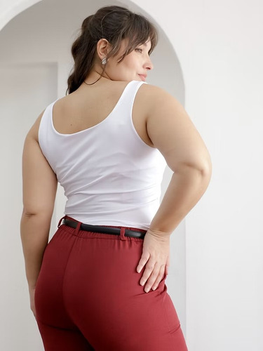 Body Escote Cuadrado Talles Grandes Mujer Xxl Vison Xl