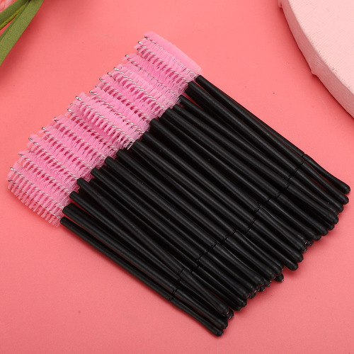 S Cepillo De Pestañas Desechable Pink Mascara Wands, 100