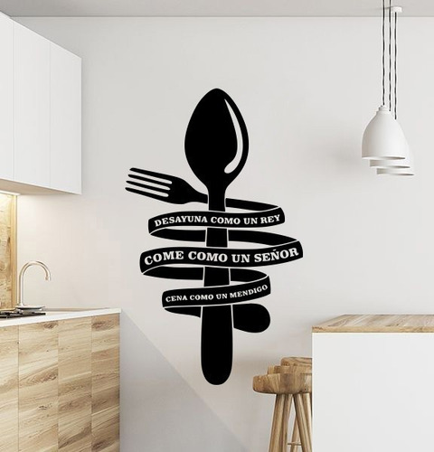 Vinil Decorativo Para Pared Cocina Frases Desayuna Como...