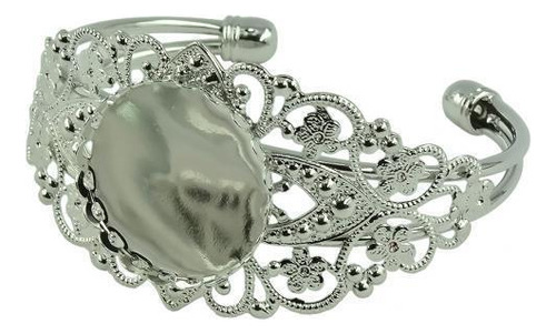 2 X 2 Piezas De Brazalete Con Brazalete Abierto En Mm Plata