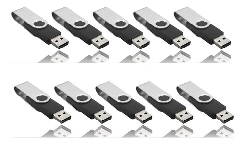 Venta Al Por Mayor, Paquete De 10 Unidades Flash Usb Negras 