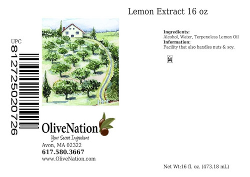 Olivenation Extracto De Limón Puro Para Hornear, Sabor A Lim