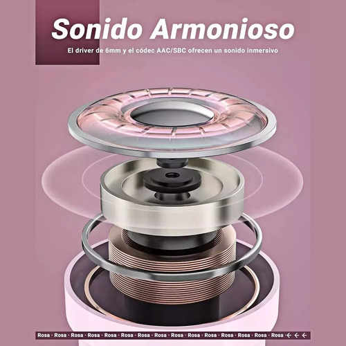 Audífonos Inalámbricos Bluetooth In-ear Inalámbric Rosa