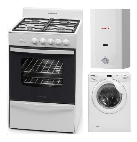Imagen 2 de 3 de Combo39 Lavarropas L16508 + Cocina 13331bf + Calefón Cn412ss