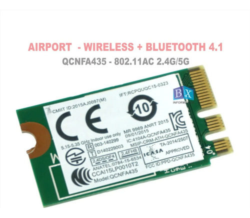 Placa Wireless Lenovo Ideapad Qcnfa435 Bluetooth Dual Band