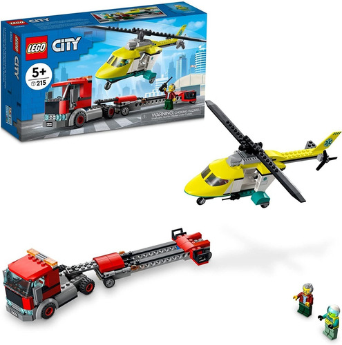 Lego City 60343 Transporte Del Helicoptero De  Rescate