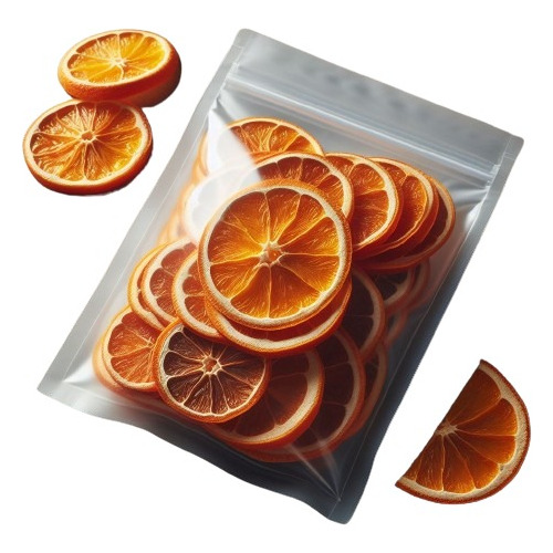 10 Rodajas Deshidratadas Naranja En Doy Pack Zipper Cristal