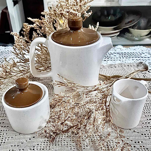 Servicio De Té Retro De Cerámica Esmaltada