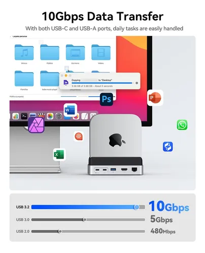 Concentrador Orico 9 En 1 De Aluminio Para Mac Mini M4 Con S