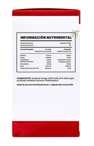 Omega 3 (33% Epa 22% Dha) (60 Cápsulas) Smart Mega Anahuac