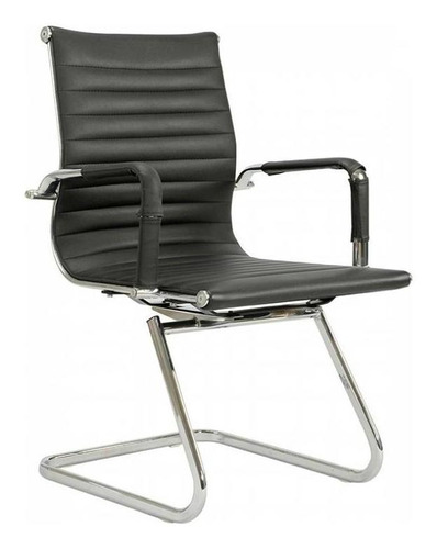 Asiento De Oficina Negro Simil Cuero D-101l