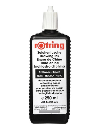 Tinta China Rotring X 250ml Para Estilografo Rotring Recarga