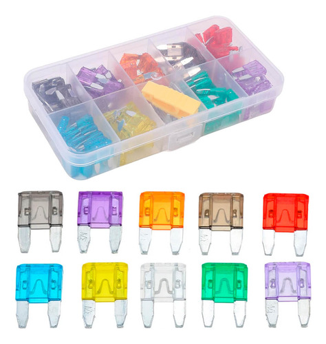 Kit Fusível Automotivo 3886 10 Modelos 100 Peças De 2a A 35a