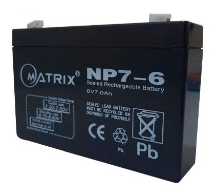 Imagen 2 de 2 de Bateria 6 Voltios 7 Amperios Para Lamparas , Juguetes