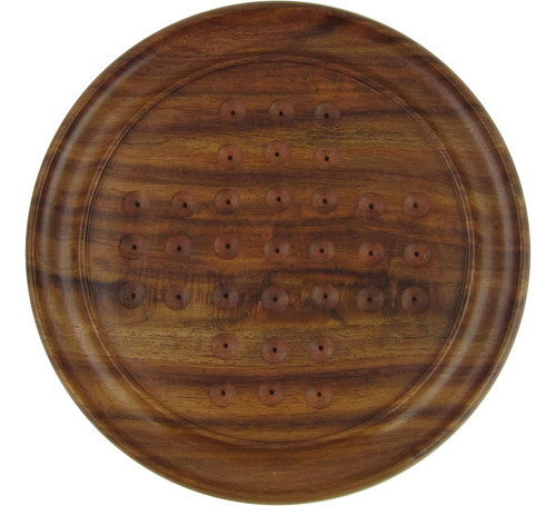 Juego De Mesa De Solitario Clasico De Madera Hecho A Mano