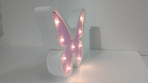 Mariposa Con Luces Led Luminoso Candy Bar Rosa