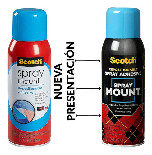 Imagen 2 de 4 de Spray Mount Adhesivo Transparente Reposicionable Scotch 9927