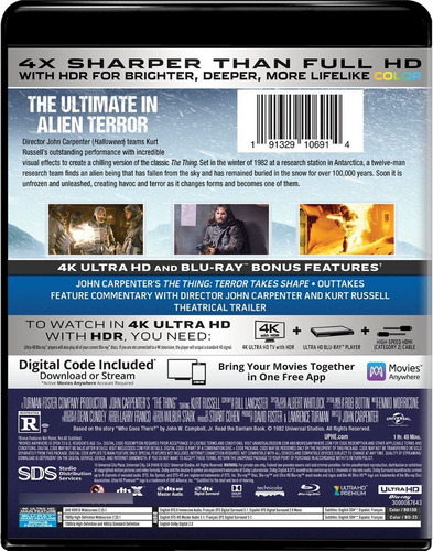 Imagen 2 de 3 de 4k Ultra Hd + Blu-ray The Thing / Enigma De Otro Mundo 1982