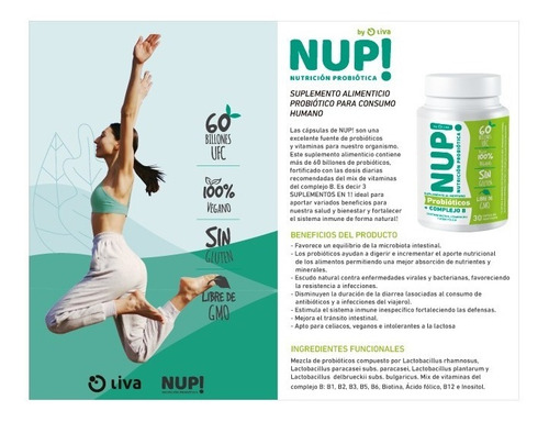 Imagen 3 de 3 de Pack 4 Nup!: Probióticos+vitaminas B +biotina +b12
