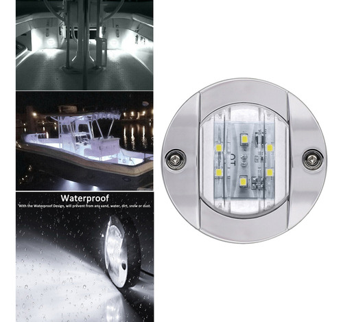 2xround 3 Marine Boat 6led Luces De Popa De Popa Cabina De