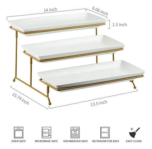 Yhosseun Soporte Para Servir Con Platos De 3 Niveles Para...