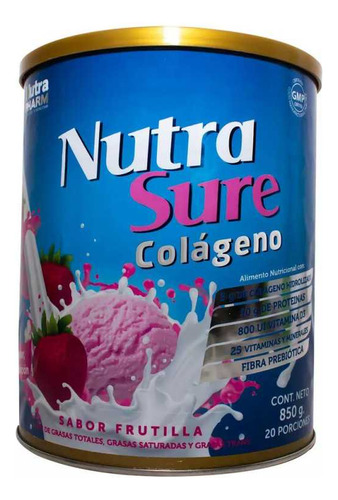 Nutrasure Colageno Sabor Frutilla X 850 Gr Nutrapharm