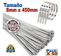Comprar Pack De 50 Tirrap De Acero Inoxidable 8mm X 450mm Trípoides