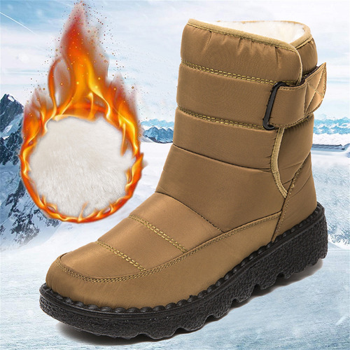 Botas Altas Antideslizantes Para Mujer, Zapatos De Algodón P
