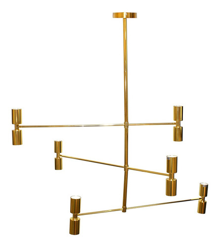 Pendente Lustre Decorativo Luminária Teto Moderno Sala Luxo Cor Dourado 110V/220V