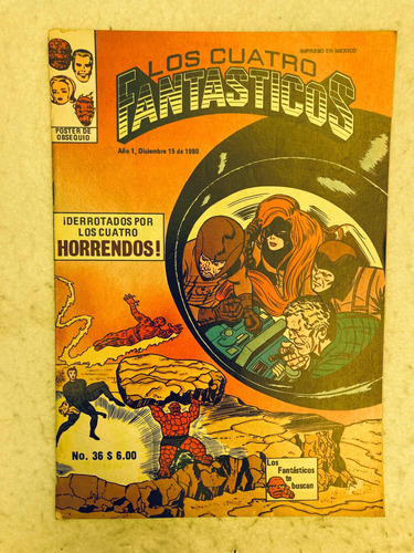 Cómic Los Cuatro Fantasticos Novedades Editores #36 1980
