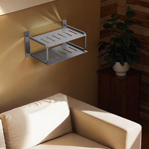 2 Capas Proyector Estante De La Pared Enrutador De Gris