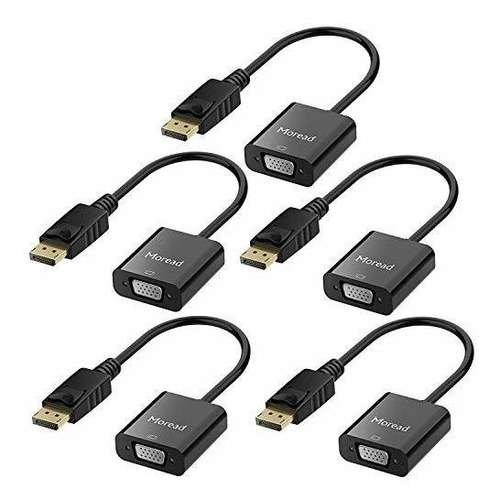 Moread Displayport (dp) A Vga Adaptador 5 Pack Gold-plated D