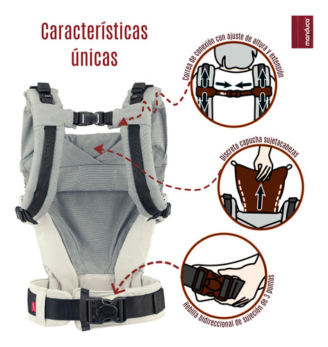 Manduca Xt Cangurera Ergonómica para Bebé Monochrome Line Color Negro 3.5 20 Kg Algodón Orgánico y Tintes Naturales