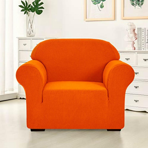 Subrtex Jacquard Funda Para Sofá, Anaranjado, Silla, 1, 1